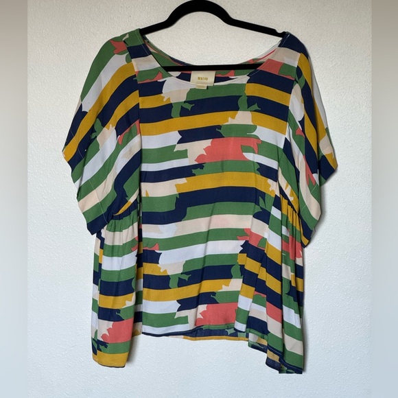 Maeve Tops - Maeve by Anthropology Multicolor Striped Blouse size Large